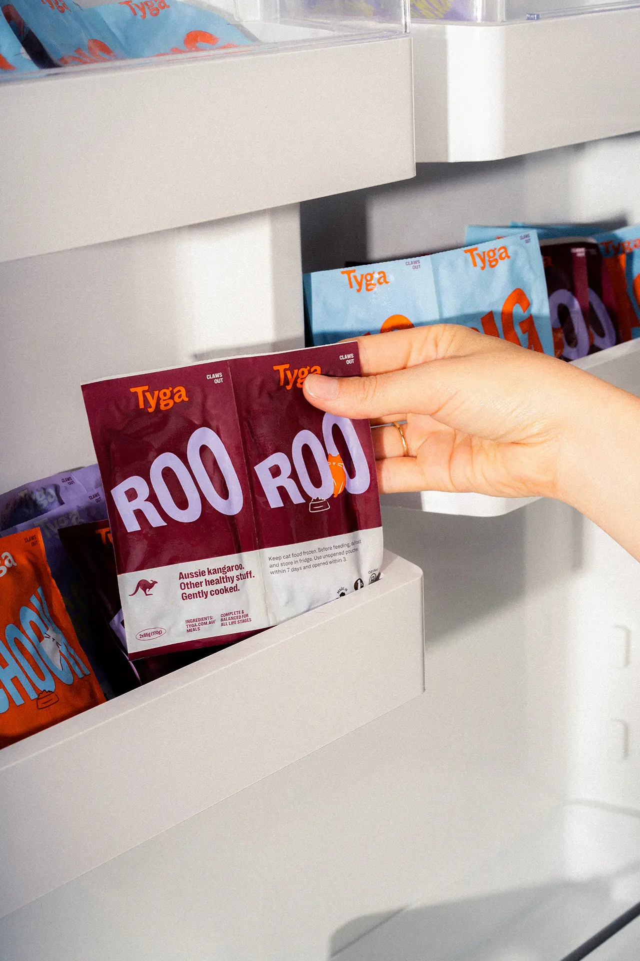 Tyga meal in the fridge door